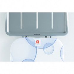 Masa de calcat Brabantia B 90300120, 124x38 cm, 7 pozitii de reglare, Suport generator de abur, PerfectFlow, Alb/Albastru