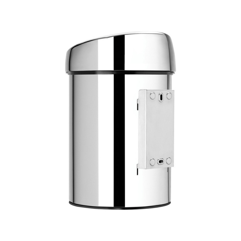 Cos de gunoi Brabantia Touch Bin 647210, 3 L, Deschidere lina si silentioasa, Montare pe perete, Otel inoxidabil lucios, Inox