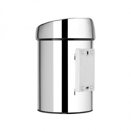 Cos de gunoi Brabantia Touch Bin 647210, 3 L, Deschidere lina si silentioasa, Montare pe perete, Otel inoxidabil lucios, Inox