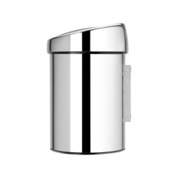Cos de gunoi Brabantia Touch Bin 647210, 3 L, Deschidere lina si silentioasa, Montare pe perete, Otel inoxidabil lucios, Inox