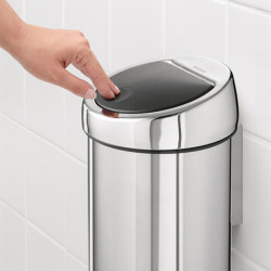 Cos de gunoi Brabantia Touch Bin 647210, 3 L, Deschidere lina si silentioasa, Montare pe perete, Otel inoxidabil lucios, Inox