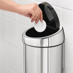 Cos de gunoi Brabantia Touch Bin 647210, 3 L, Deschidere lina si silentioasa, Montare pe perete, Otel inoxidabil lucios, Inox