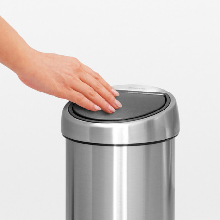 Brabantia Touch Bin 647215, 3 L, Deschidere lină și silențioasă, Montat pe perete, Gri