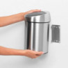 Brabantia Touch Bin 647215, 3 L, Deschidere lină și silențioasă, Montat pe perete, Gri