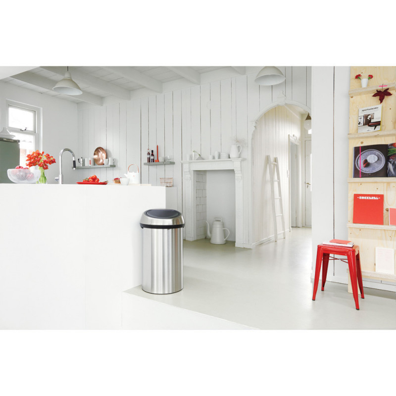 Cos de gunoi Brabantia Touch Bin 647245, 60 L, Inchidere lina si silentioasa, Inox mat