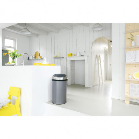 Cos de gunoi Brabantia Touch Bin 647249, 60 L, Deschidere lina si silentioasa, Gri