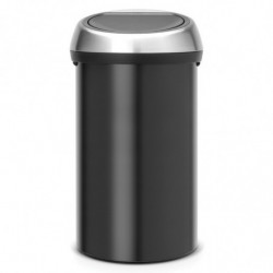 Cos de gunoi Brabantia Touch Bin 647251, 60 L, Deschidere lina si silentioasa, Negru/inox