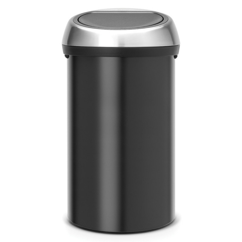 Cos de gunoi Brabantia Touch Bin 647251, 60 L, Deschidere lina si silentioasa, Negru/inox
