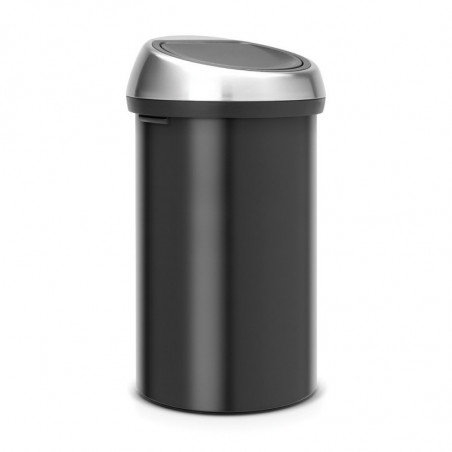 Cos de gunoi Brabantia Touch Bin 647251, 60 L, Deschidere lina si silentioasa, Negru/inox