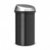 Cos de gunoi Brabantia Touch Bin 647251, 60 L, Deschidere lina si silentioasa, Negru/inox