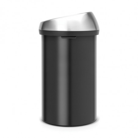 Cos de gunoi Brabantia Touch Bin 647251, 60 L, Deschidere lina si silentioasa, Negru/inox