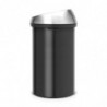 Cos de gunoi Brabantia Touch Bin 647251, 60 L, Deschidere lina si silentioasa, Negru/inox