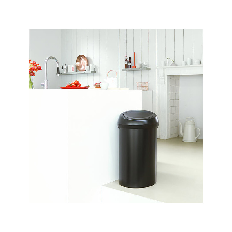 Cos de gunoi Brabantia Touch Bin 647252, 60 L, Deschidere lina si silentioasa, Negru