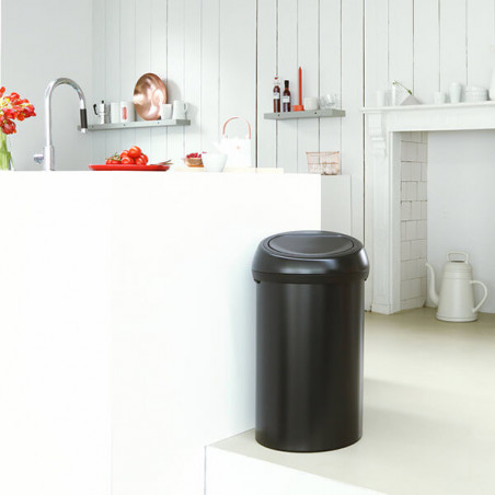 Cos de gunoi Brabantia Touch Bin 647252, 60 L, Deschidere lina si silentioasa, Negru