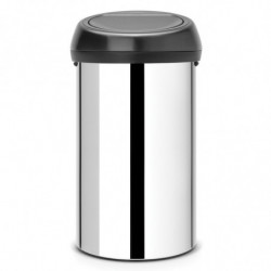 Cos de gunoi Brabantia Touch Bin 647253, 60 L, Deschidere lina si silentioasa, Inox/negru
