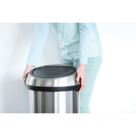 Cos de gunoi Brabantia Touch Bin 647253, 60 L, Deschidere lina si silentioasa, Inox/negru