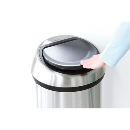 Cos de gunoi Brabantia Touch Bin 647253, 60 L, Deschidere lina si silentioasa, Inox/negru