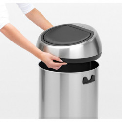 Cos de gunoi Brabantia Touch Bin 647253, 60 L, Deschidere lina si silentioasa, Inox/negru