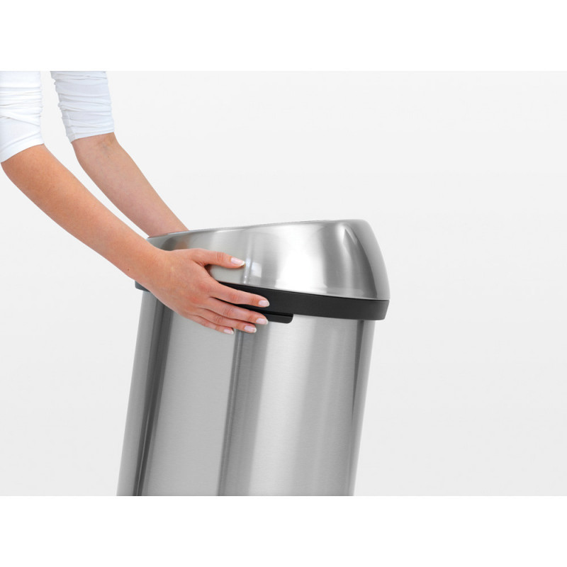Cos de gunoi Brabantia Touch Bin 647253, 60 L, Deschidere lina si silentioasa, Inox/negru