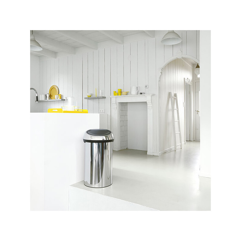 Cos de gunoi Brabantia Touch Bin 647245, 60 L, Inchidere lina si silentioasa, Inox mat
