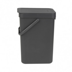Cos de colectare selectiva Brabantia Sort&Go 647670, 12 L, Maner, Montabil pe perete, Gri inchis