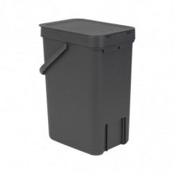 Cos de colectare selectiva Brabantia Sort&Go 647670, 12 L, Maner, Montabil pe perete, Gri inchis