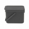 Brabantia Coș de colectare selectivă a deșeurilor Sort&Go 648974, 6 l, Mâner, Montabil pe perete, Gri închis