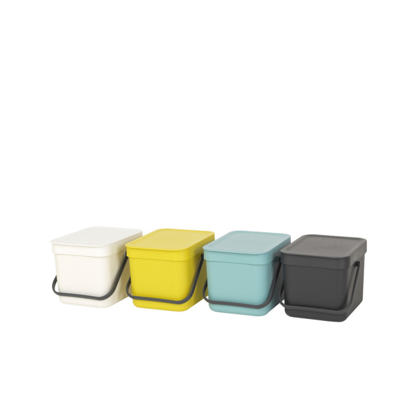 Brabantia Coș de colectare selectivă a deșeurilor Sort&Go 648974, 6 l, Mâner, Montabil pe perete, Gri închis
