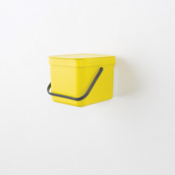 Brabantia Coș de colectare selectivă a deșeurilor Sort&Go 648974, 6 l, Mâner, Montabil pe perete, Gri închis