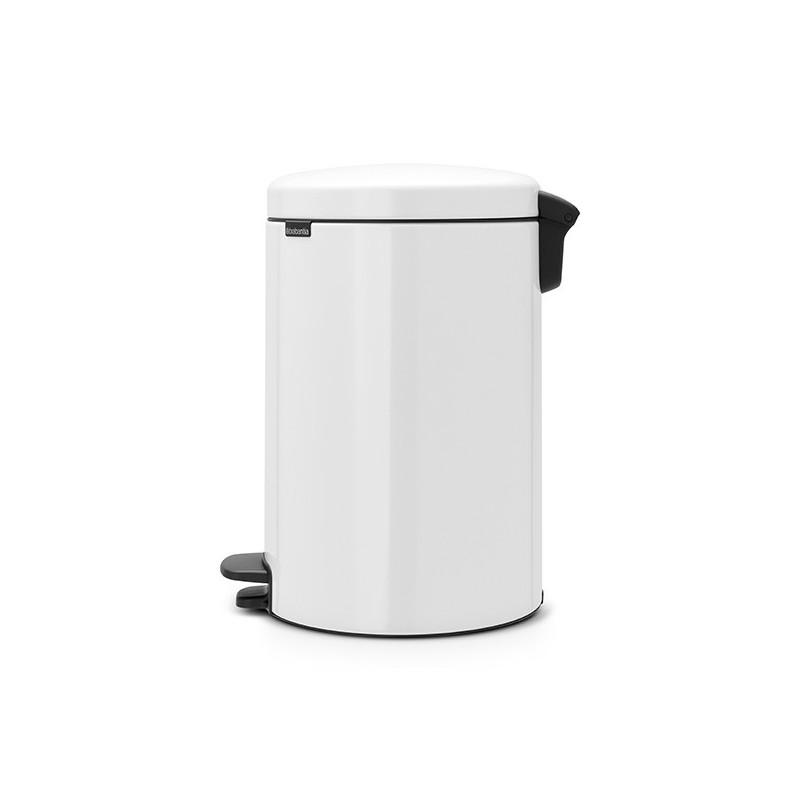 Coș cu pedală Brabantia NewIcon 649047, 20 l, închidere lină, bază antiderapantă, coș interior metalic, alb