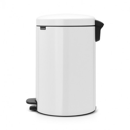 Coș cu pedală Brabantia NewIcon 649047, 20 l, închidere lină, bază antiderapantă, coș interior metalic, alb