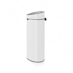 Brabantia Touch Bin New 649729, 40 l, închidere silențioasă și lină, spate plat, alb