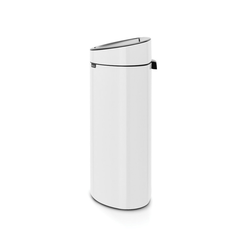 Brabantia Touch Bin New 649729, 40 l, închidere silențioasă și lină, spate plat, alb