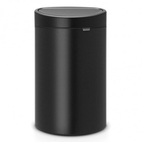 Cos de gunoi Brabantia Touch Bin New 649733, 40 L, Inchidere silentioasa si lina, Spate plat, Negru
