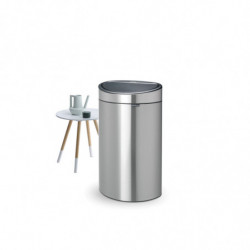 Coș de gunoi Brabantia Touch Bin New 649734, 40 l, Închidere silențioasă și lină, Spate plat, Rezistent la amprente, Oțel inoxidabil/mat