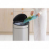 Coș de gunoi Brabantia Touch Bin New 649734, 40 l, Închidere silențioasă și lină, Spate plat, Rezistent la amprente, Oțel inoxidabil/mat