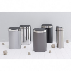 Coș de gunoi Brabantia Touch Bin New 649734, 40 l, Închidere silențioasă și lină, Spate plat, Rezistent la amprente, Oțel inoxidabil/mat