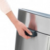 Coș de gunoi Brabantia Touch Bin New 649734, 40 l, Închidere silențioasă și lină, Spate plat, Rezistent la amprente, Oțel inoxidabil/mat