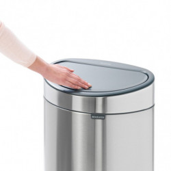 Coș de gunoi Brabantia Touch Bin New 649734, 40 l, Închidere silențioasă și lină, Spate plat, Rezistent la amprente, Oțel inoxidabil/mat