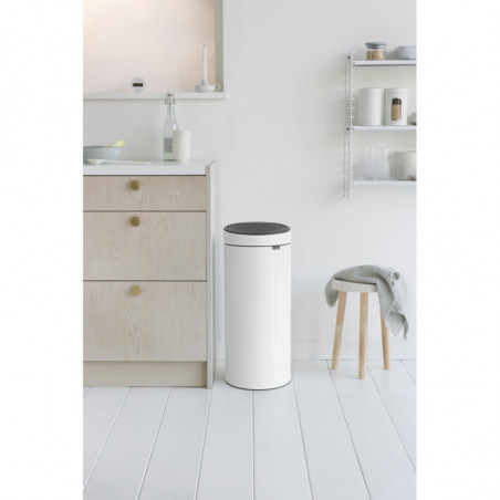 Cos de gunoi Brabantia Touch Bin New 649999, 30 L, Inchidere silentioasa si lina, Alb