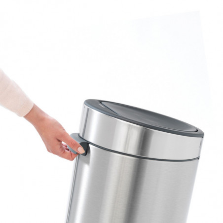 Brabantia Touch Bin New 650007, 30 L, închidere silențioasă și lină, gri