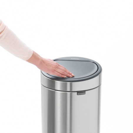 Brabantia Touch Bin New 650007, 30 L, închidere silențioasă și lină, gri