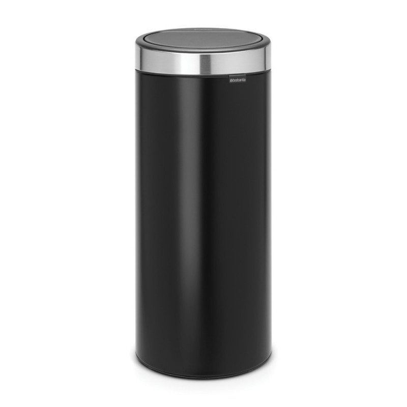 Cos de gunoi Brabantia Touch Bin New 650009, 30 L, Inchidere silentioasa si lina, Negru/Inox