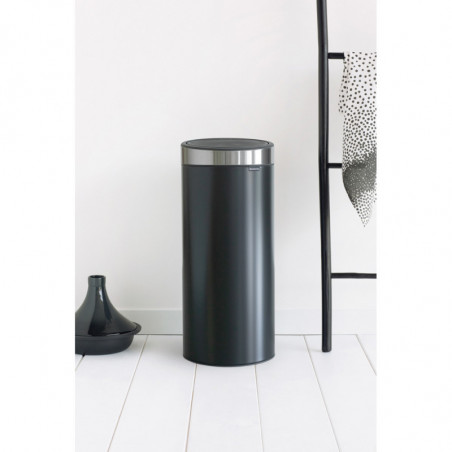 Cos de gunoi Brabantia Touch Bin New 650009, 30 L, Inchidere silentioasa si lina, Negru/Inox