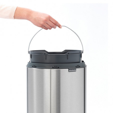 Cos de gunoi Brabantia Touch Bin New 650009, 30 L, Inchidere silentioasa si lina, Negru/Inox