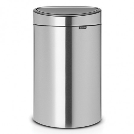 Cos de gunoi Brabantia Touch Bin New 650532, 40 L, Inchidere silentioasa si lina, Spate plat, Inox mat