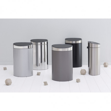 Cos de gunoi Brabantia Touch Bin New 650532, 40 L, Inchidere silentioasa si lina, Spate plat, Inox mat