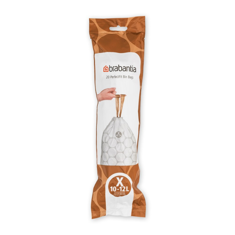 Saci de gunoi Brabantia marimea Х (NewIcon/Bo), 10-12L, 20 buc, Alb