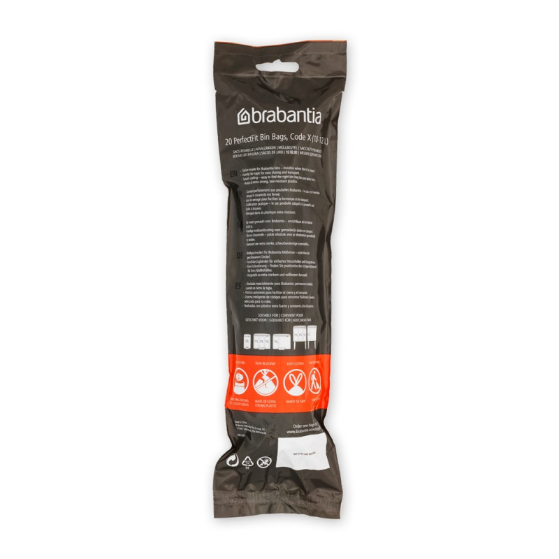 Saci de gunoi Brabantia marimea Х (NewIcon/Bo), 10-12L, 20 buc, Alb