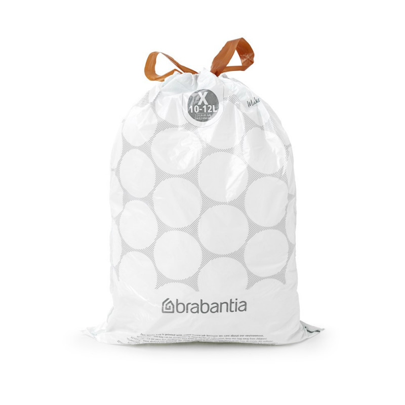 Saci de gunoi Brabantia marimea Х (NewIcon/Bo), 10-12L, 20 buc, Alb